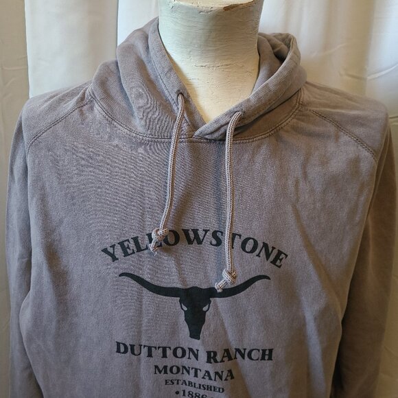 Men's Lane7 pullover Hoodie XL- Yellowstone Dutton Ranch Brown - Picture 2 of 10